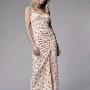 Floral Ruched Maxi Dress